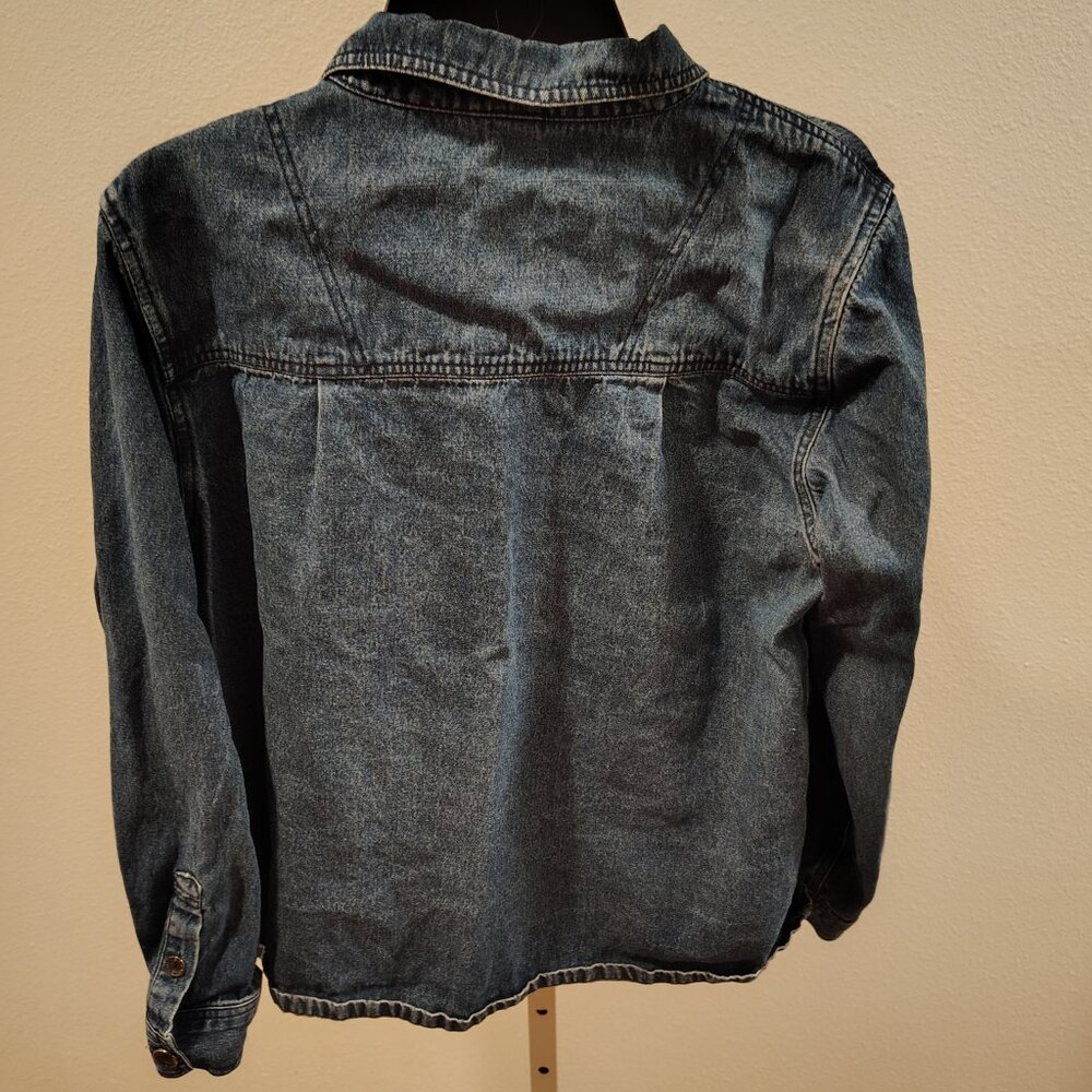 Decorated Originals Vintage Embroidered Christmas Denim Button Front Shirt XL - Picture 9 of 12